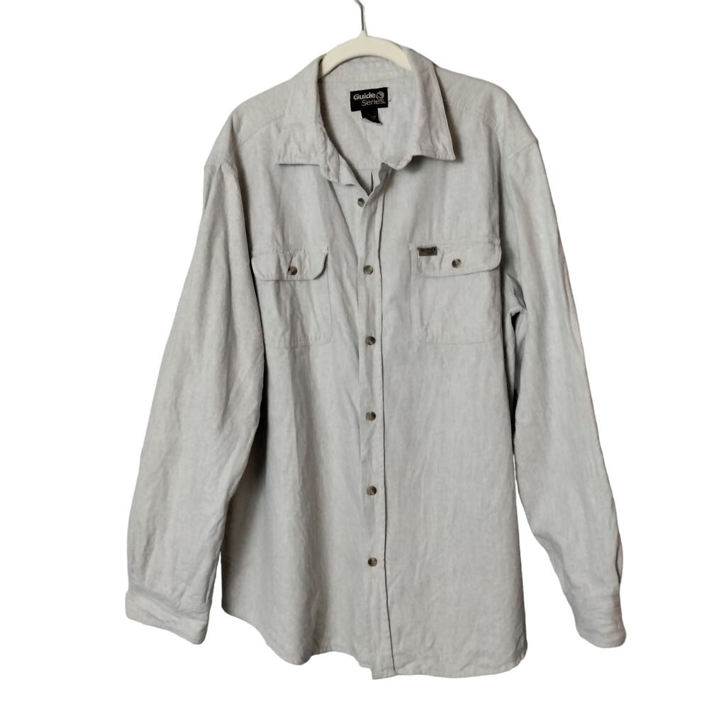 Guide Series Gander Mountain XL Tall Light Grey Thick Flannel Shirt or Shacket